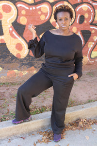 OFF SHOULDER JOGGER SET - CURVY CUTIE
