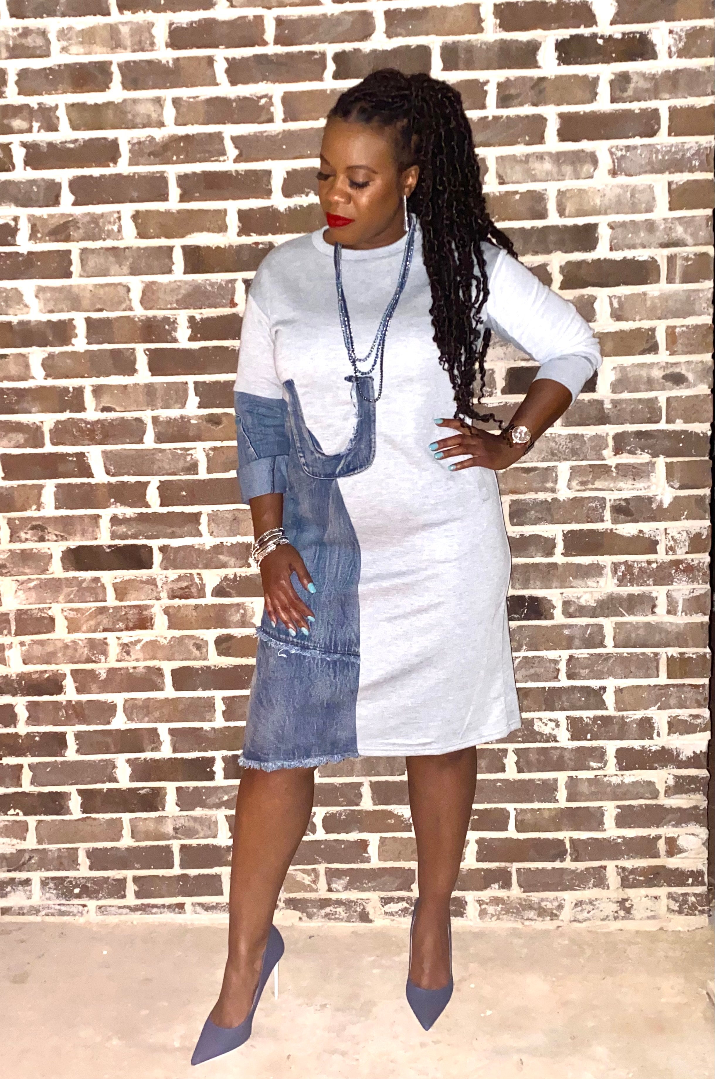 ODD OF MY WAY SWEATSHIRT DRESS