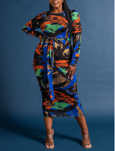 PICASSO MIDI DRESS - CURVY CUTIE