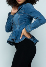 Load image into Gallery viewer, FLARE ME UP WITH PEPLUM JACKET

